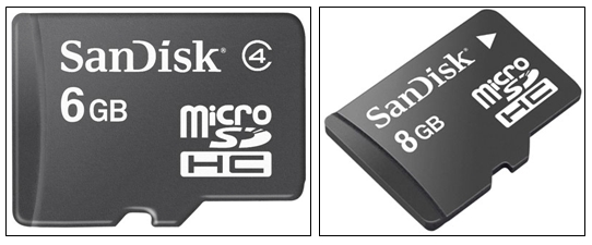 SanDisk microSDHC 6/8GB