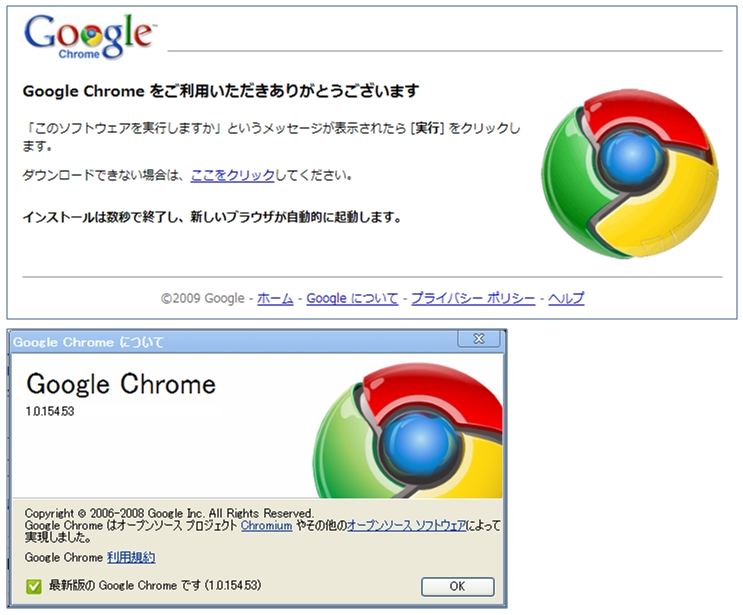 Google Chrome 1.0.154.53 2