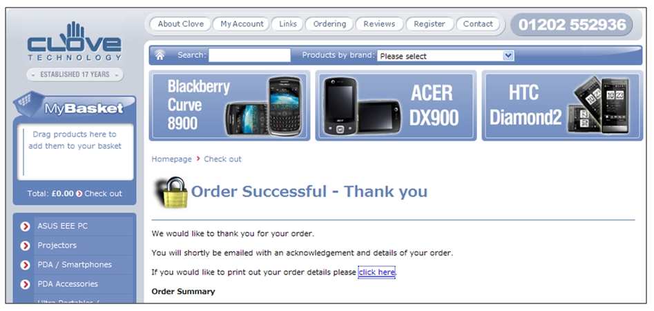 Clove Technology order 1